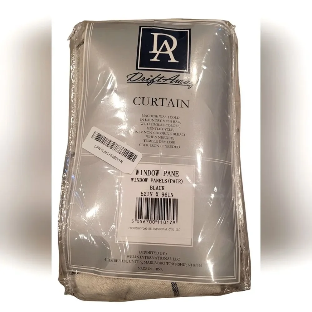 Drift Away Window Pane Curtain Panels Pair